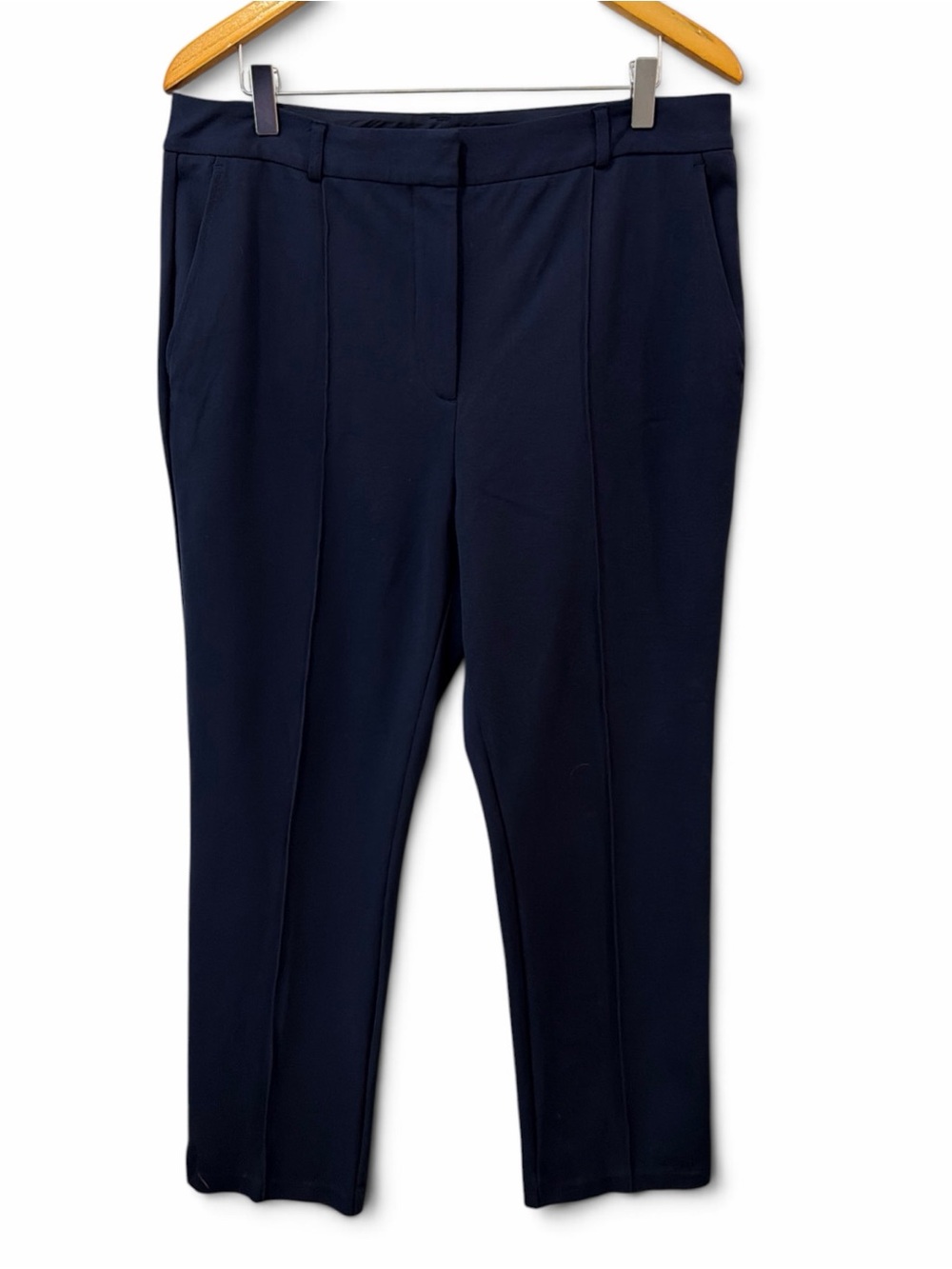 J. McLaughlin Women's Navy Front Seam Dress Trousers Pintucks Size 14 EUC